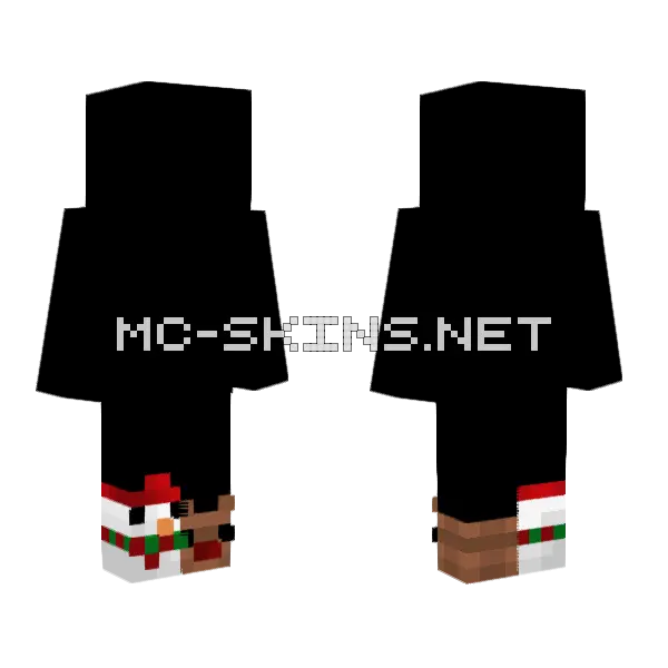 Slippers Snowman And Reindeer Minecraft skin, front and back