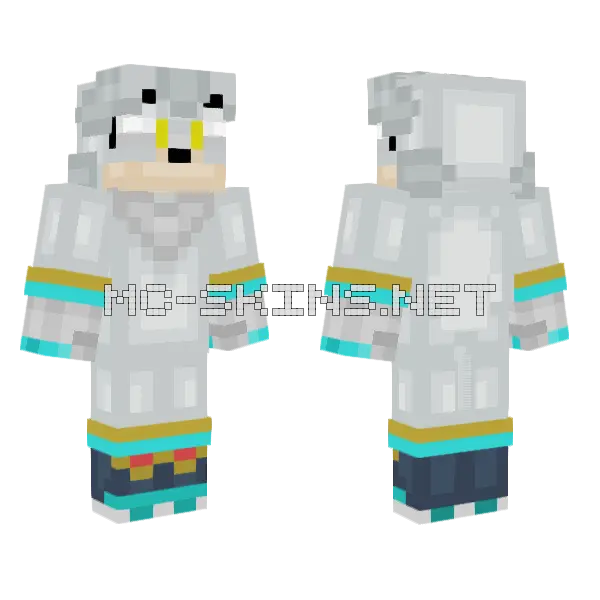 Sliver The Hedgehog Minecraft skin, front and back