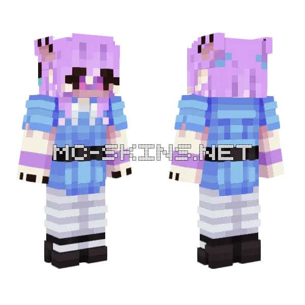 Slushie Lilac Lemurs Mania Minecraft skin, front and back
