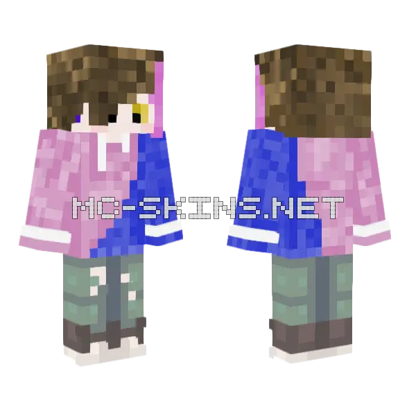 Sly Cat Girl Minecraft skin, front and back