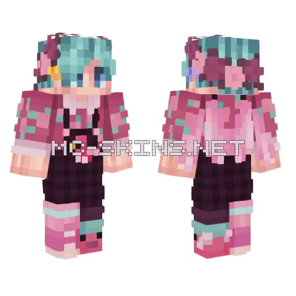 Smajor Pink Parrots Minecraft skin, front and back