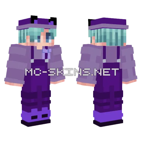 Smajor Purple Pandas Minecraft skin, front and back