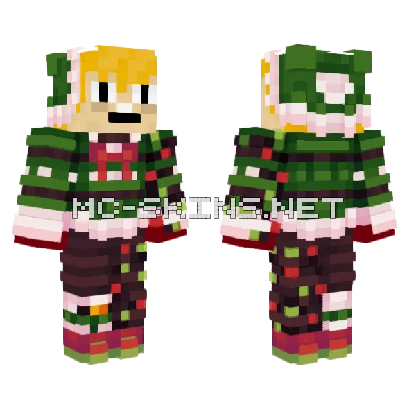Smallant Green Giants Blockwars Minecraft skin, front and back