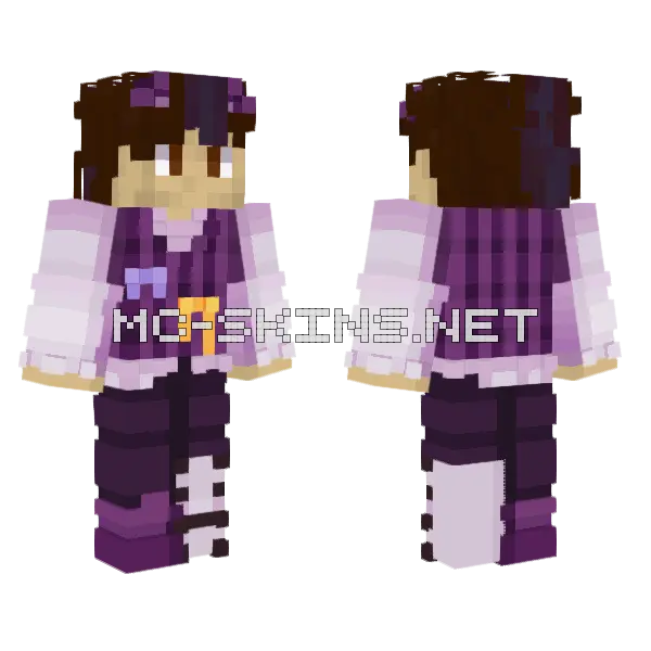 Smallishbeans Purple Pandas MCC Minecraft skin, front and back