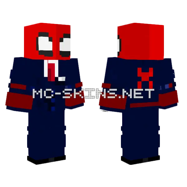 Smart Spiderman Minecraft skin, front and back