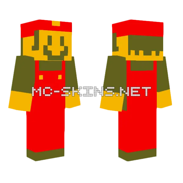 SMB1 Mario Minecraft skin, front and back