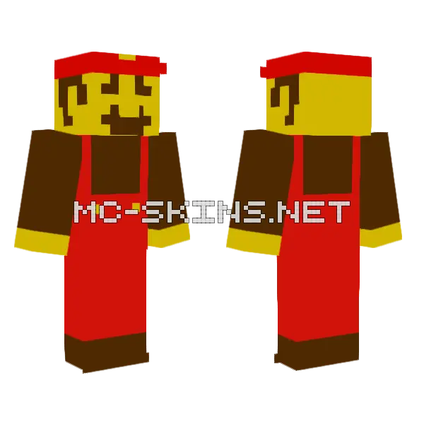 SMB1 Mario Minecraft skin, front and back