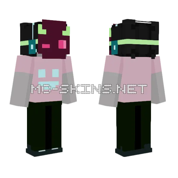 Smile Corps Gamer Boy Minecraft skin, front and back