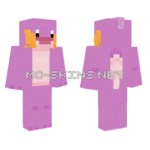 Smiling Shiny Mudkip Minecraft skin, front and back