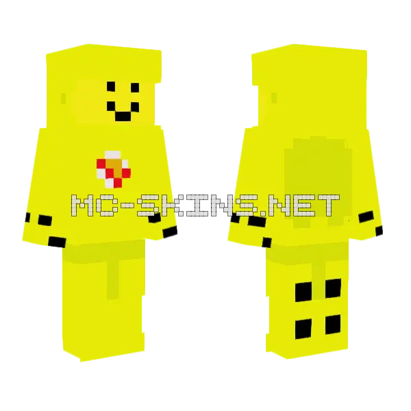 Smiling Yellow Blob, front and back