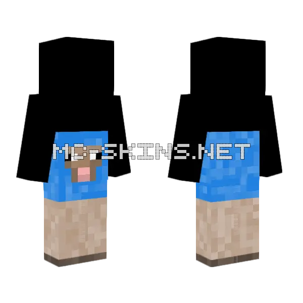 Smol Blue Sheep Minecraft skin, front and back