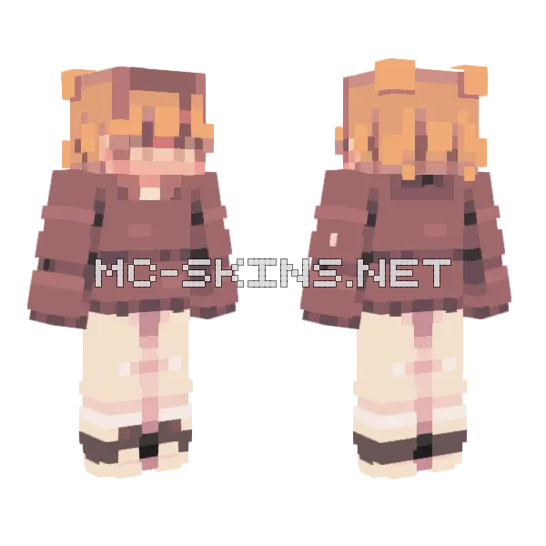 Snow Day Minecraft skin, front and back