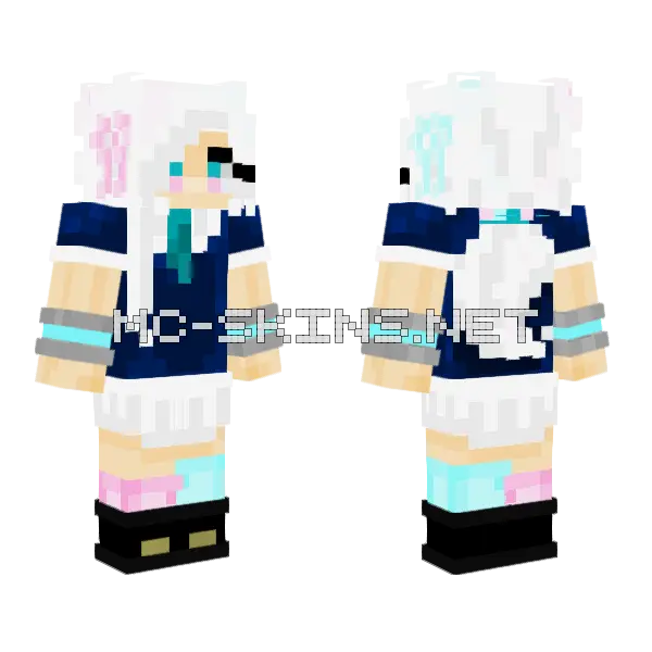 Snow Day At School Minecraft skin, front and back