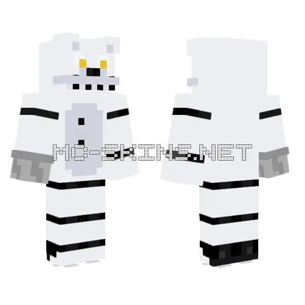 Snow Fox Minecraft skin, front and back