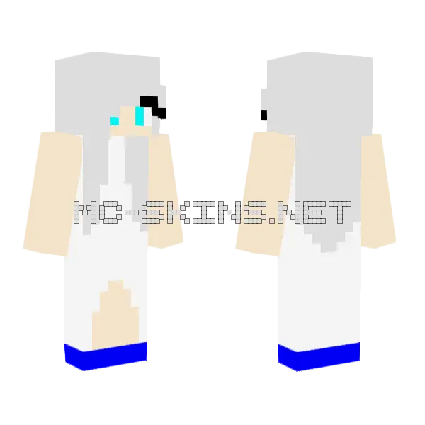 Snow Girl Minecraft skin, front and back