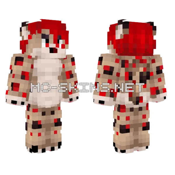 Snow Leopard Keter Commission Minecraft skin, front and back