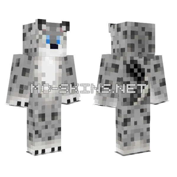 Snow Leopard Skin Minecraft skin, front and back