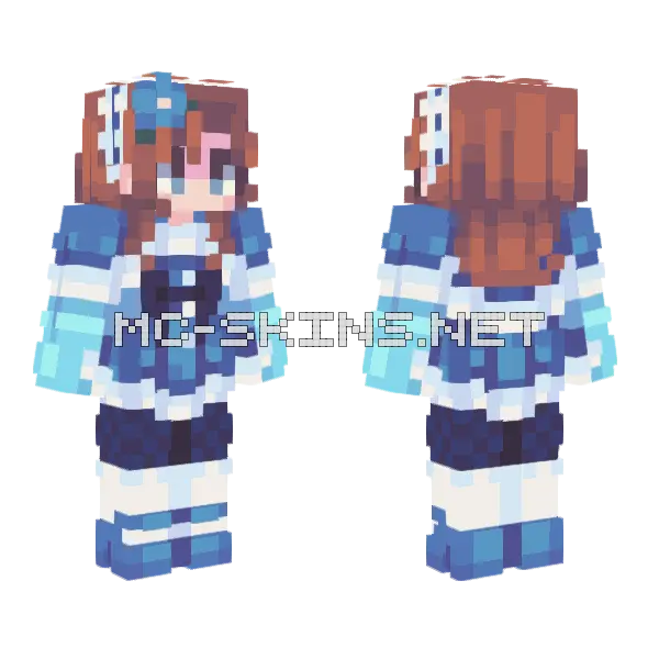 Snowborn RCE Minecraft skin, front and back