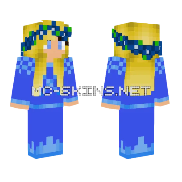 Snowflake Girl Minecraft skin, front and back