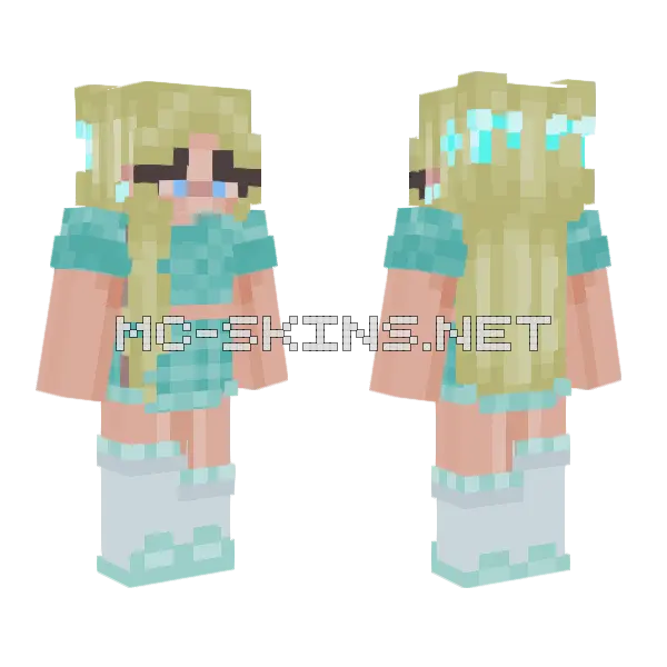 Snowflake Girl Minecraft skin, front and back