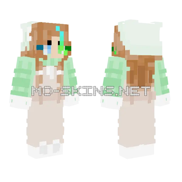 Snowflake Lol Minecraft skin, front and back