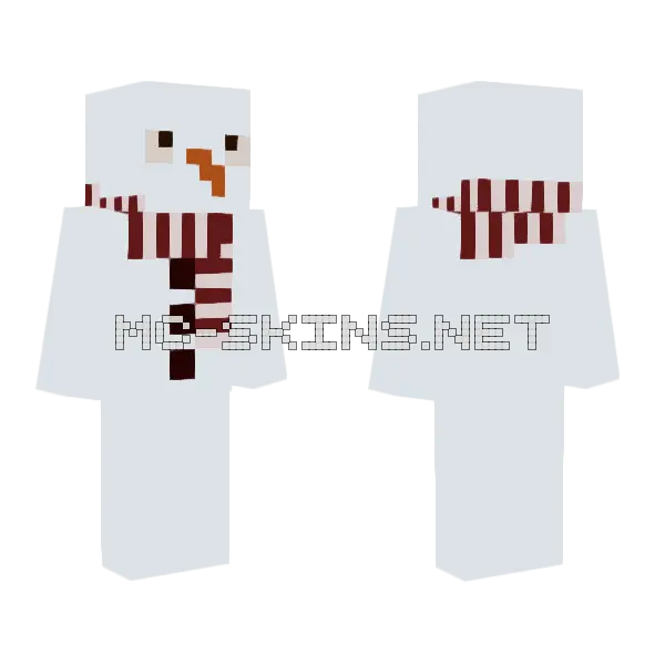 Snowman Minecraft skin, front and back