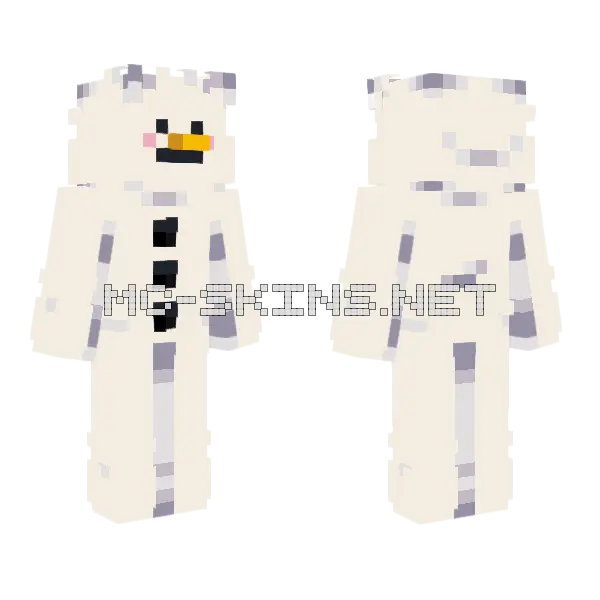 Snowman Minecraft skin, front and back