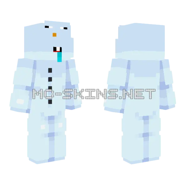 Snowman Minecraft skin, front and back