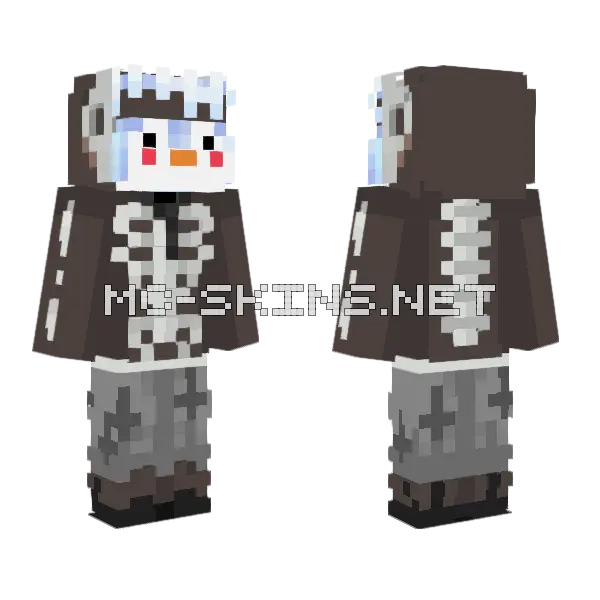 Snowman With Hat Minecraft skin, front and back