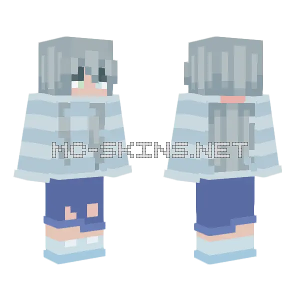 Snowy BFF Minecraft skin, front and back