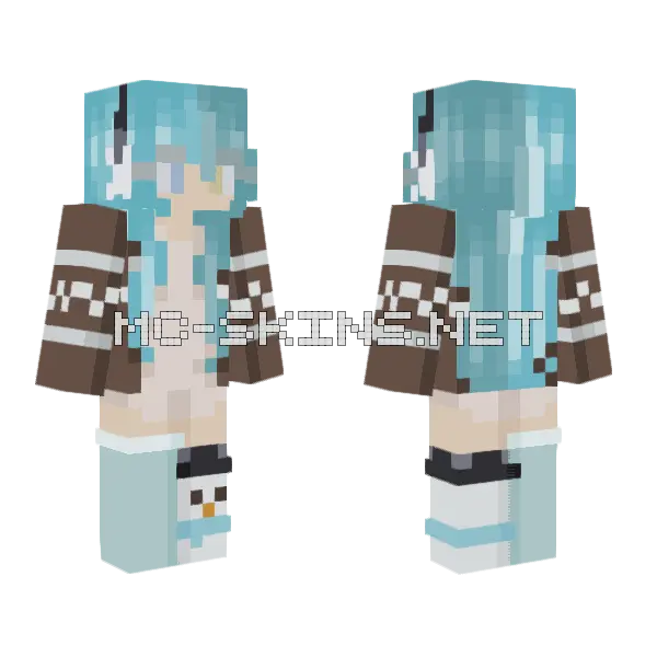 Snowy Day Girl Minecraft skin, front and back