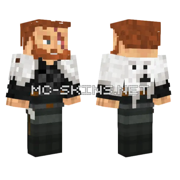 Snowy Ginger Viking Minecraft skin, front and back