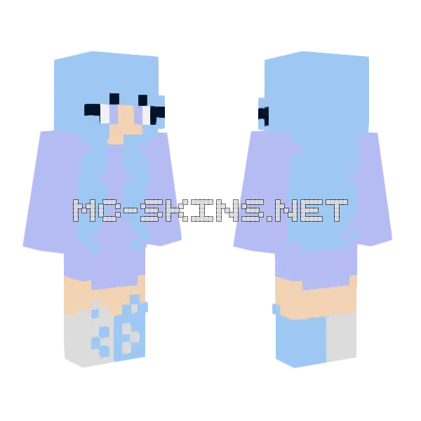 Snowy Sky Girl Minecraft skin, front and back