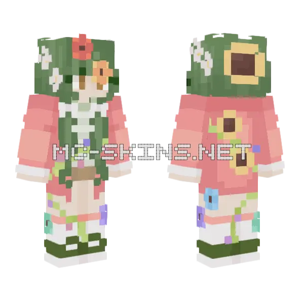 So Many Flowers Minecraft skin, front and back