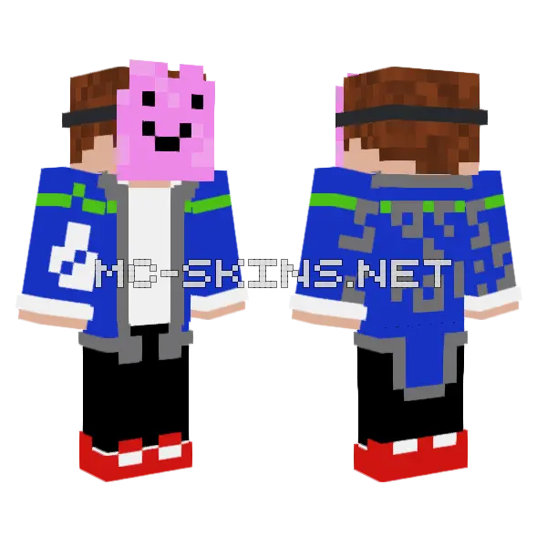 Socs Ditto Mask Minecraft skin, front and back