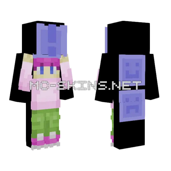 Softmallo's Bad News Minecraft skin, front and back