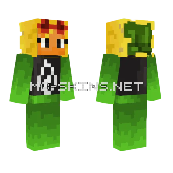 Solar Flare Boy Minecraft skin, front and back