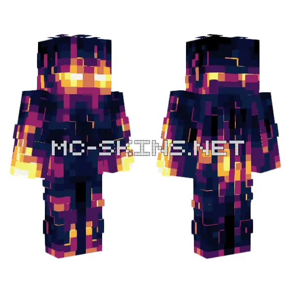 Solar Galaxy Glow Effect Minecraft skin, front and back