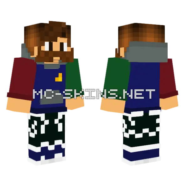 Solar Gravity Polo W Beard Minecraft skin, front and back