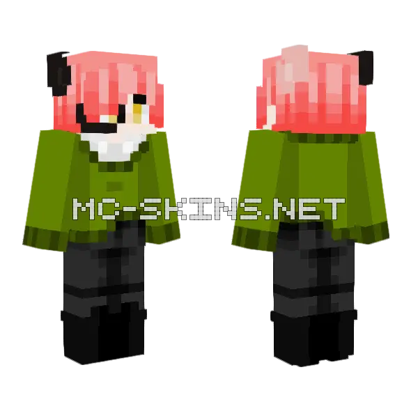 Soldier Piggy Minecraft skin, front and back
