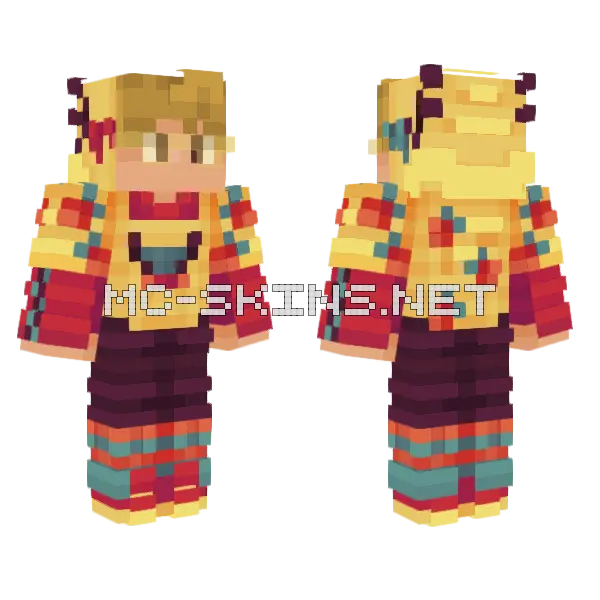 Solidarity Yellow Yaks Minecraft skin, front and back