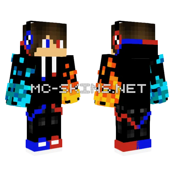 Solo Dragon75 V2 Minecraft skin, front and back