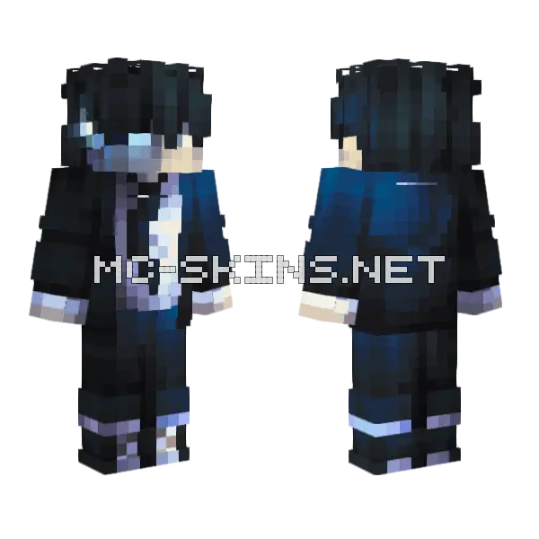 Solo Leveling Minecraft skin, front and back