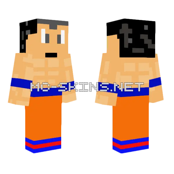 Son Goku Minecraft skin, front and back
