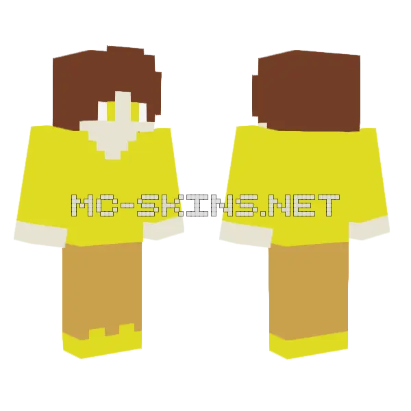 Sonhicnia Yellow Outfit Minecraft skin, front and back