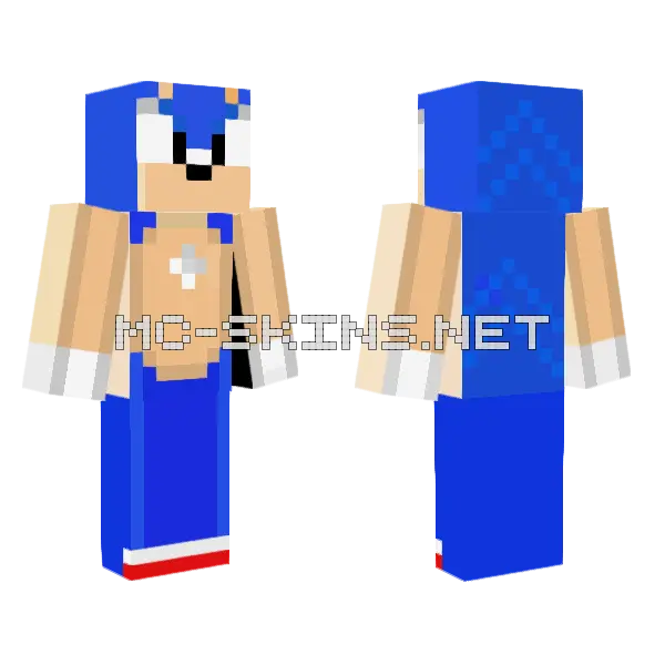 Sonic Minecraft skin, front and back
