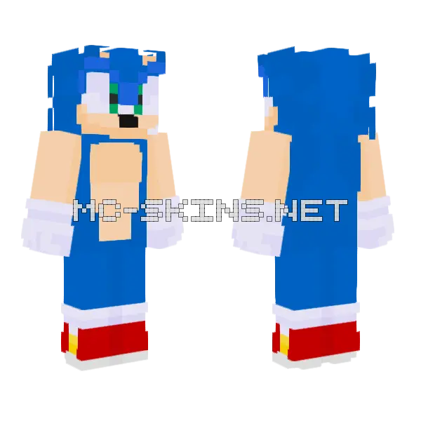 Sonic Archie Comics Minecraft skin, front and back