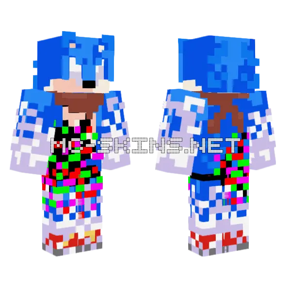 Sonic Boom FnF Pibby Remake Minecraft skin, front and back
