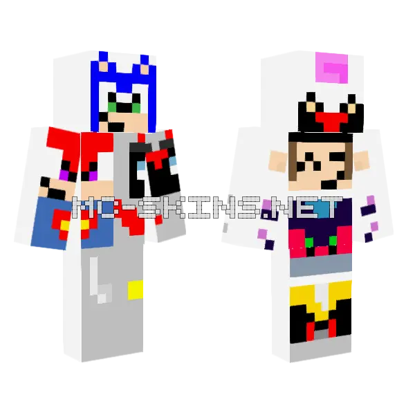 Sonic Central 2024 News Minecraft skin, front and back