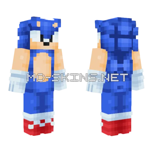 Sonic Classic Minecraft skin, front and back